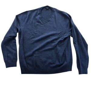 Apt. 9 Mens Sweater XXL Blue V-Neck Pullover Lightweight Knit Long Sleeve Casual